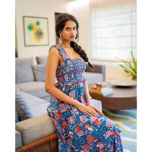 NEW SOHANA mia maxi dress in pink/blue